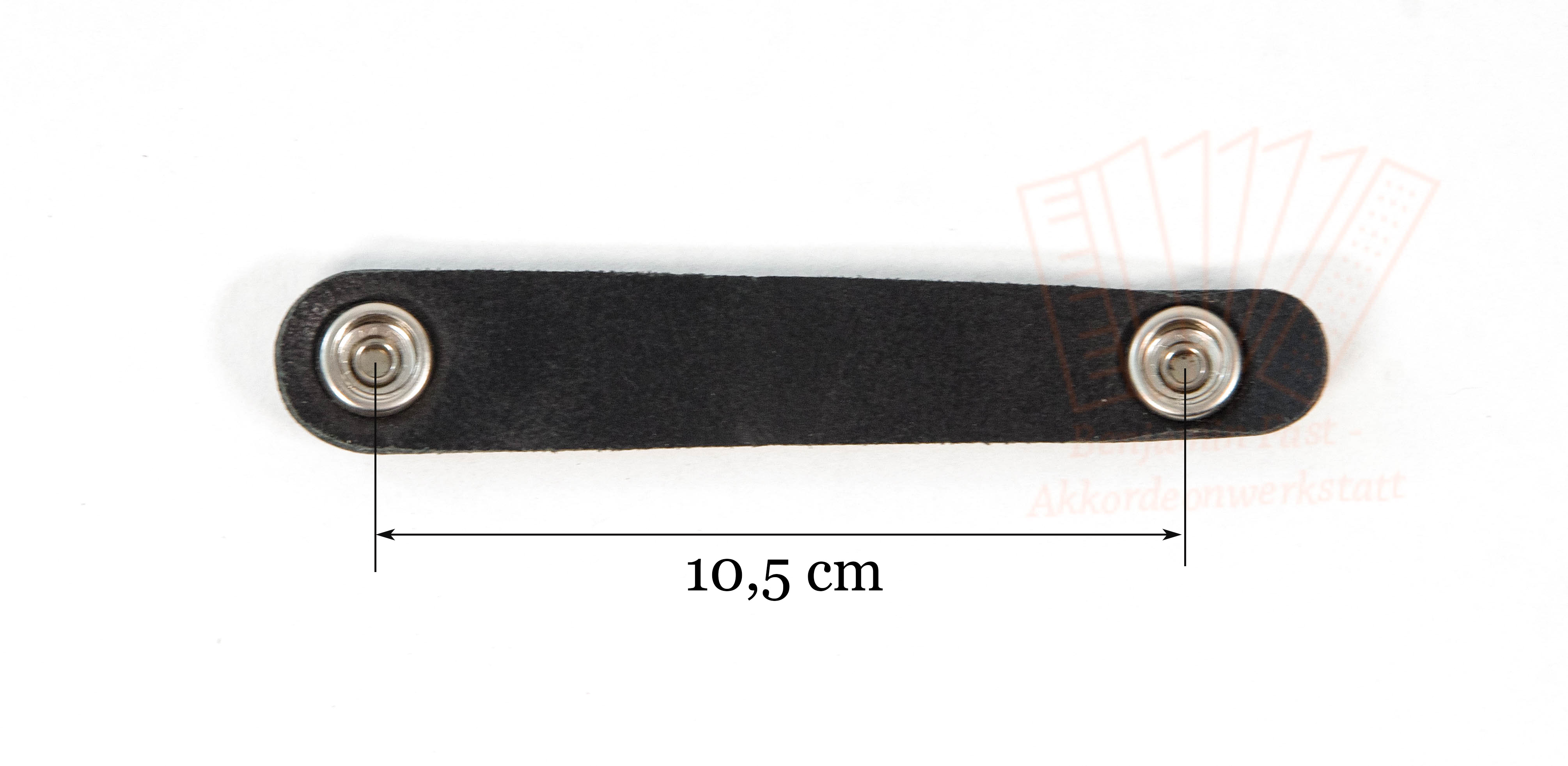 Balgzuhalter Leder Schwarz 2 Druckknöpfe 10,5 cm