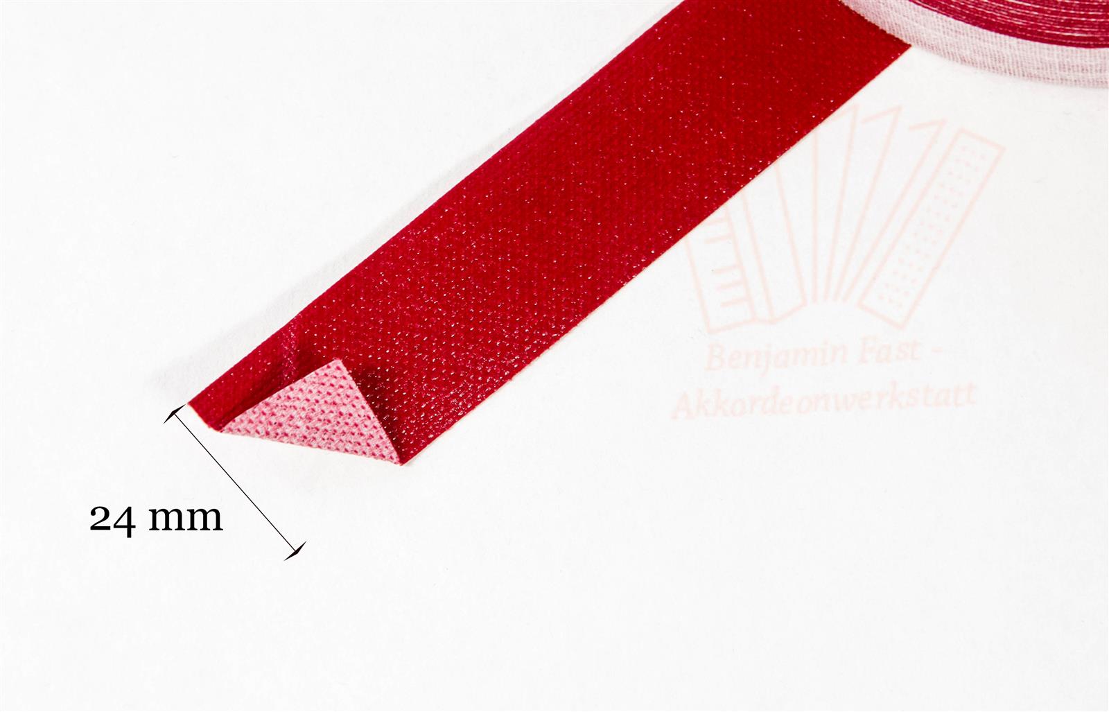 Kalikostreifen rot genarbt 24mm Meterware Kalikostreifen rot genarbt 24mm Meterware