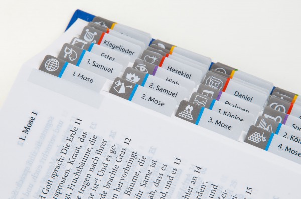 Das Bibel-Griffregister mit Symbolen Das Bibel-Griffregister mit Symbolen