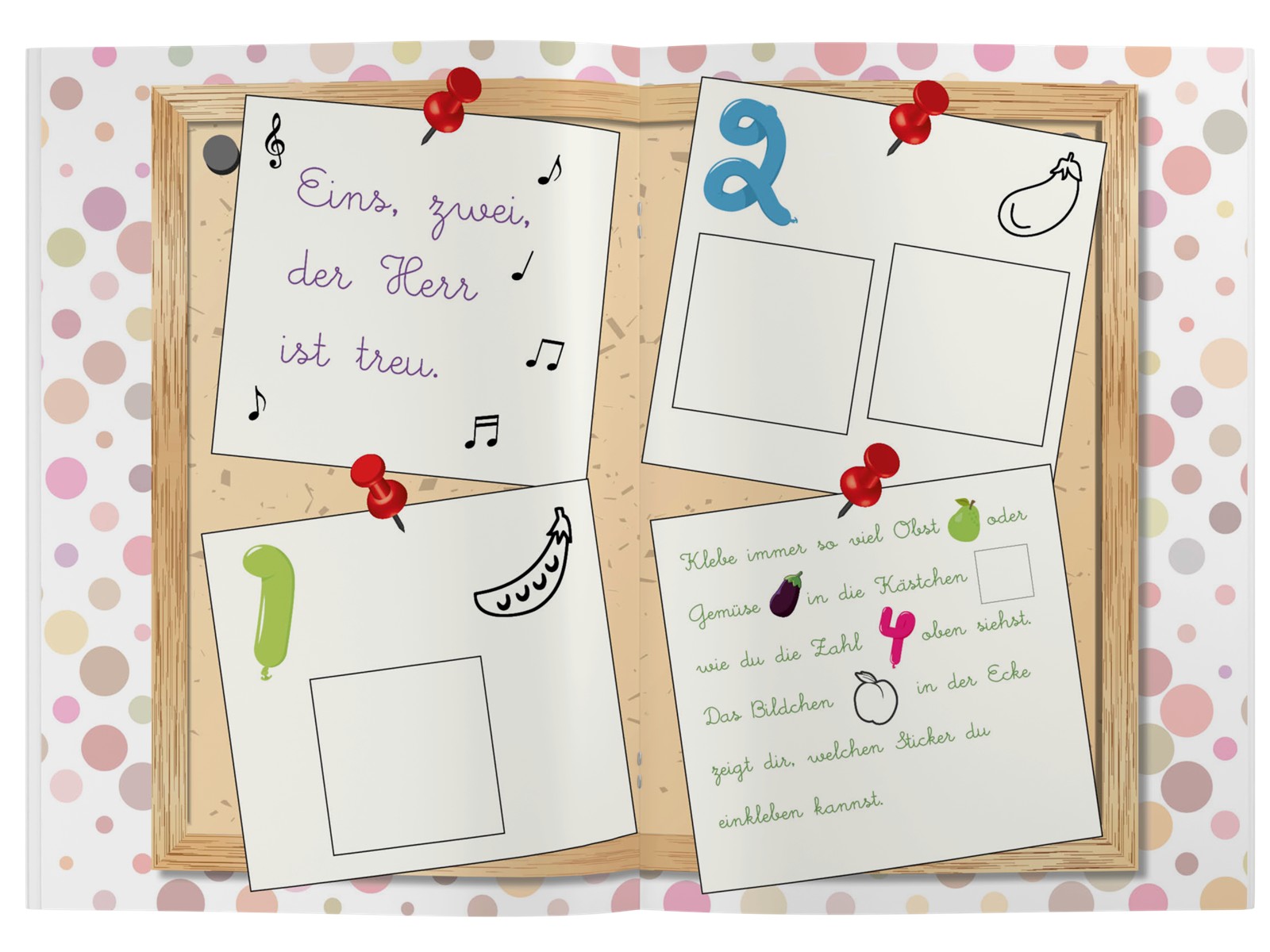 Stickerheft - Eins, zwei, der Herr ist treu Stickerheft - Eins, zwei, der Herr ist treu