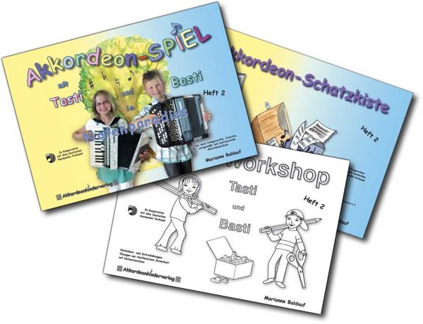 Akkordeon-SPIEL mit Tasti und Basti 2 - Set Akkordeon-SPIEL mit Tasti und Basti 2 - Set Knopf-B-Griff