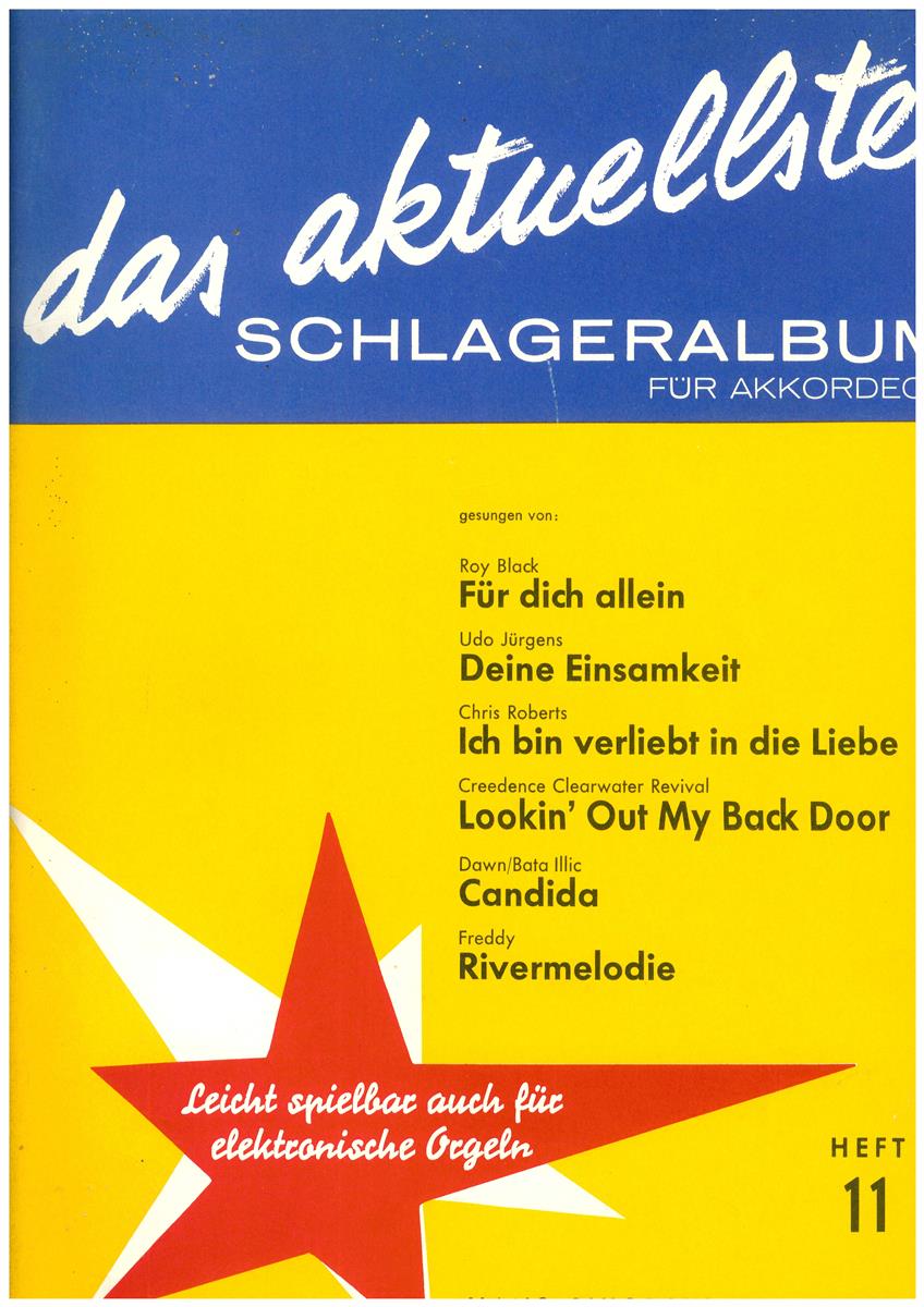 Das aktuellste Schlageralbum 11 Akkordeon Noten - Antiquariat Das aktuellste Schlageralbum 11 Akkordeon Noten - Antiquariat