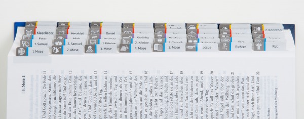 Das Bibel-Griffregister mit Symbolen Das Bibel-Griffregister mit Symbolen
