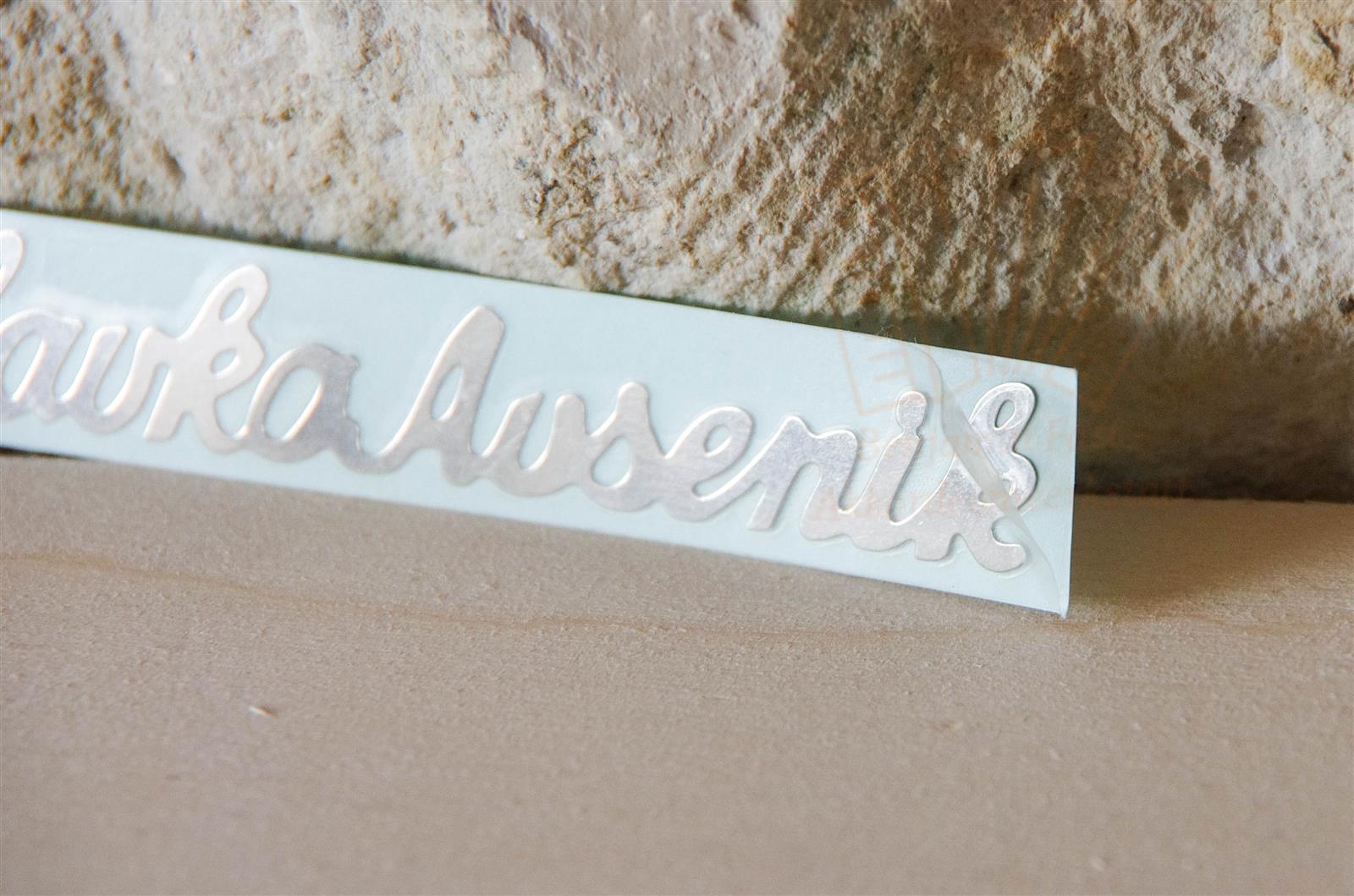 Schriftzug "Slavko Avsenik" metallische Folienschrift Schriftzug "Slavko Avsenik" metallische Folienschrift