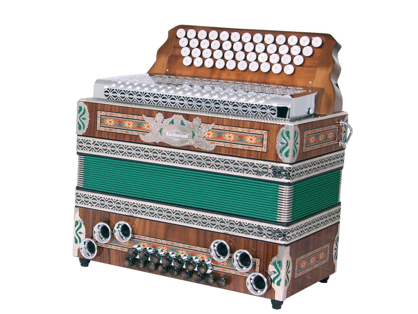 Steirische Harmonika Kärntnerland Edelholz grün Steirische Harmonika Kärntnerland Edelholz grün C/F/Bb/Eb