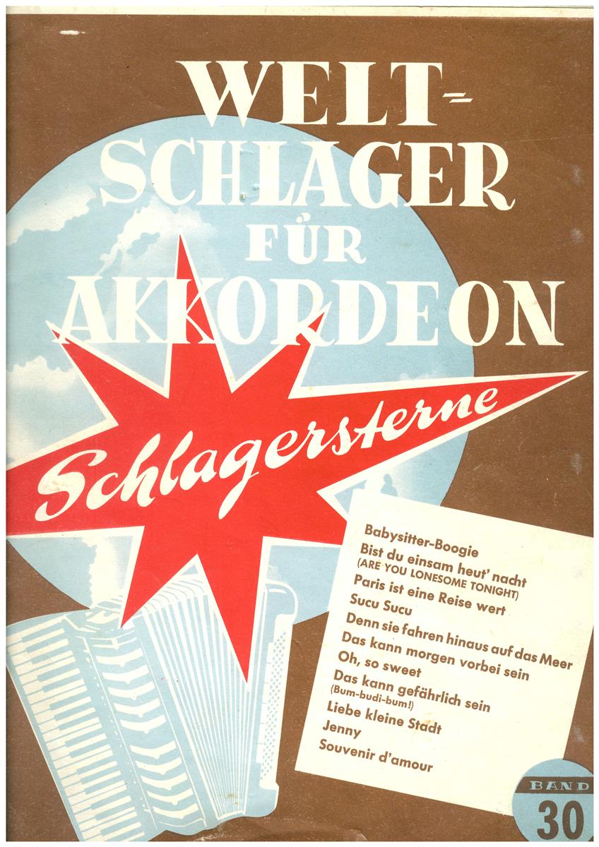 Weltschlager für Akkordeon. Schlagersterne 30 - Antiquariat Weltschlager für Akkordeon. Schlagersterne 30 - Antiquariat
