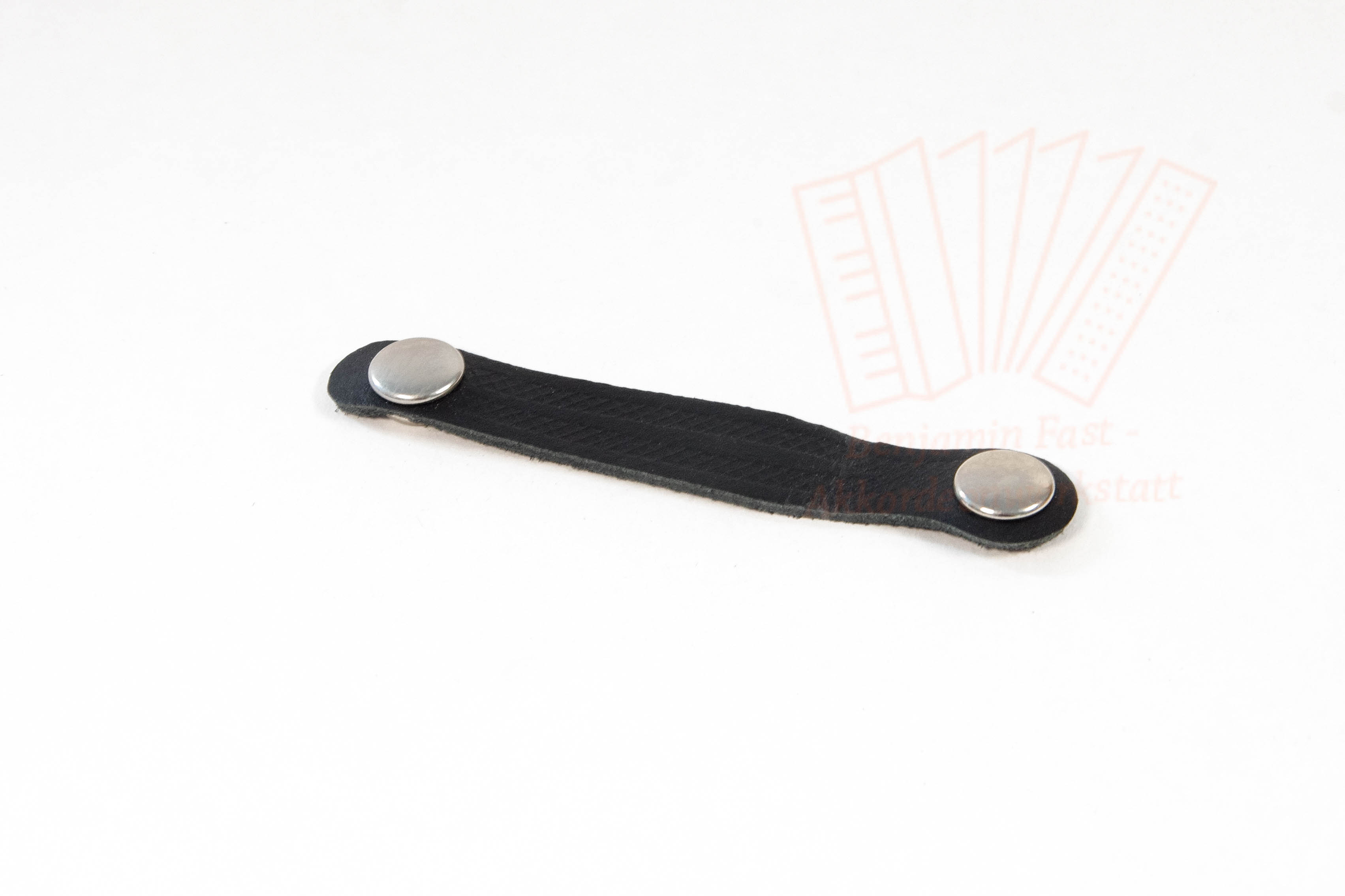 Balgzuhalter Leder Prägung schwarz 2 Druckknöpfe 12,0 cm