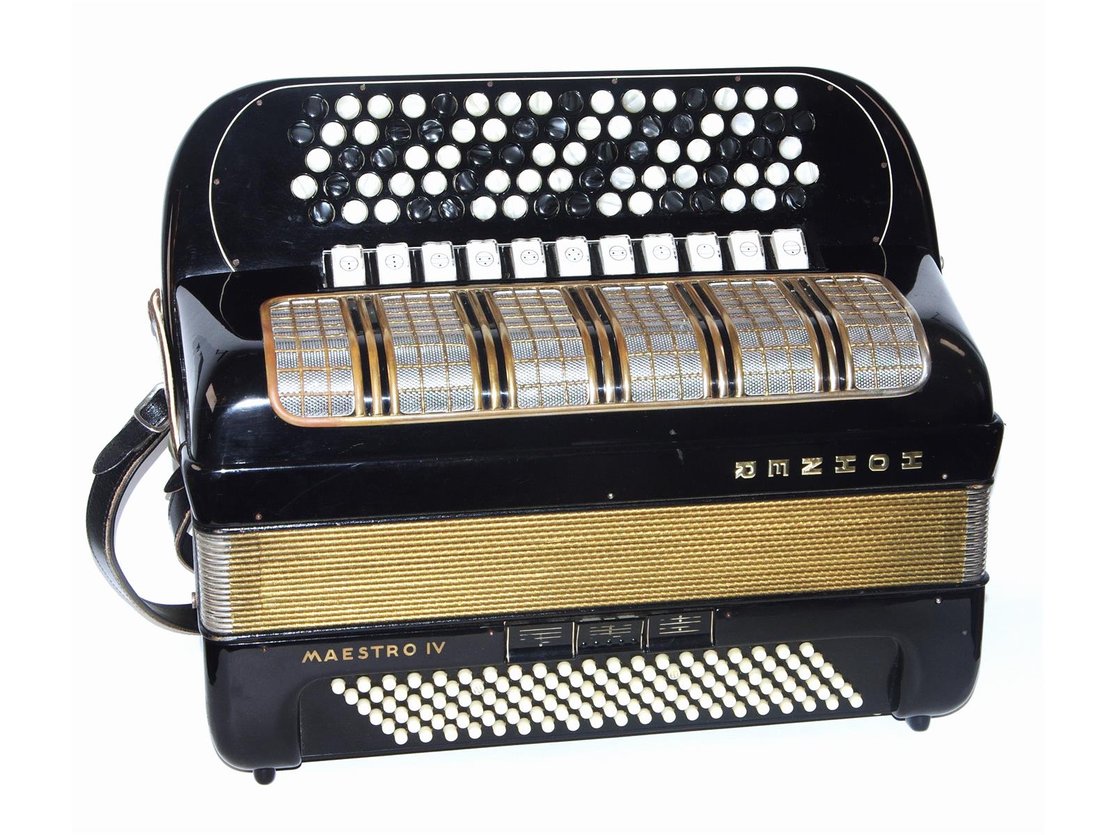 Knopfakkordeon Hohner Maestro IV B-Griff flach, gebraucht Knopfakkordeon Hohner Maestro IV B-Griff flach, gebraucht
