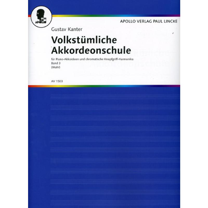 Volkstümliche Akkordeon Schule 3, Kanter Volkstümliche Akkordeon Schule 3, Kanter