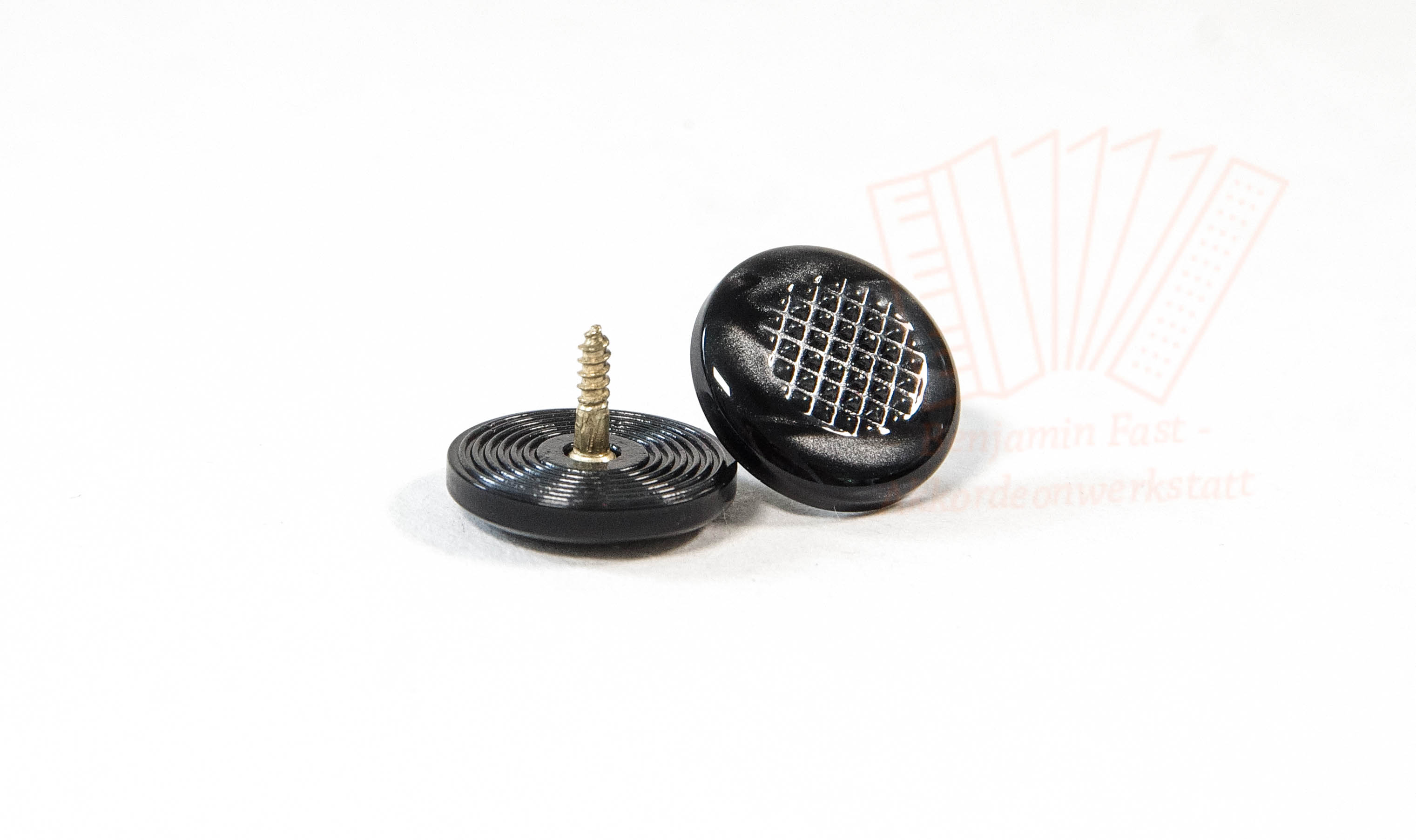 Diskantknopf 17mm Gewinde schwarz-perlmutt