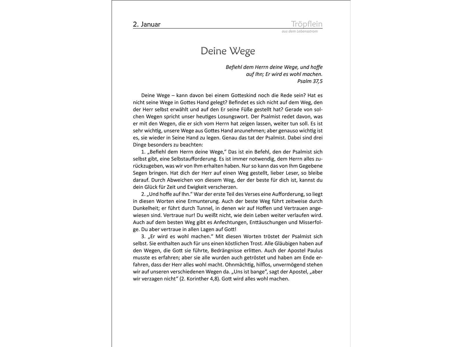 Tröpflein aus dem Lebensstrom, Fast Tröpflein aus dem Lebensstrom, Fast