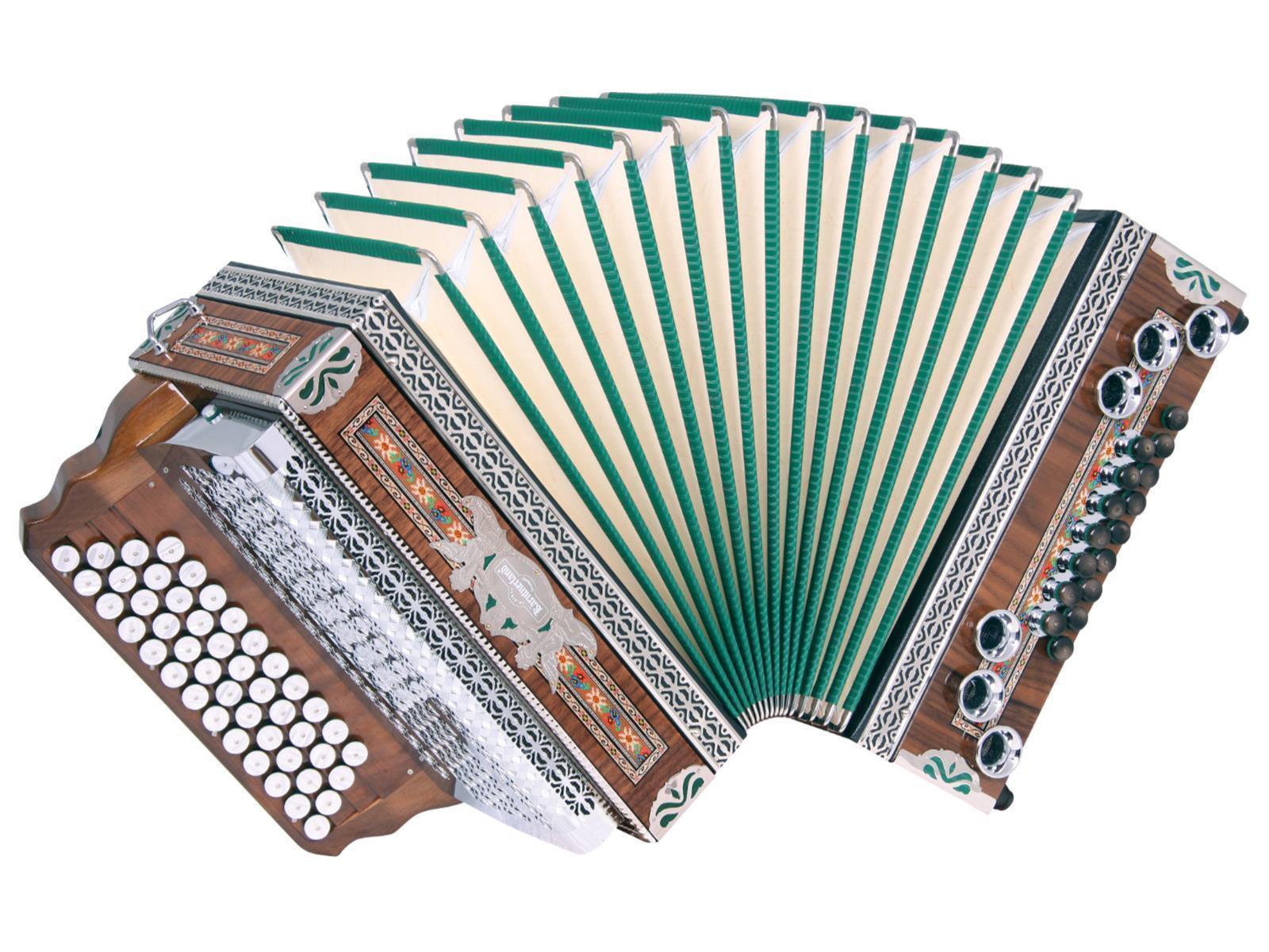 Steirische Harmonika Kärntnerland Edelholz grün C/F/Bb/Eb