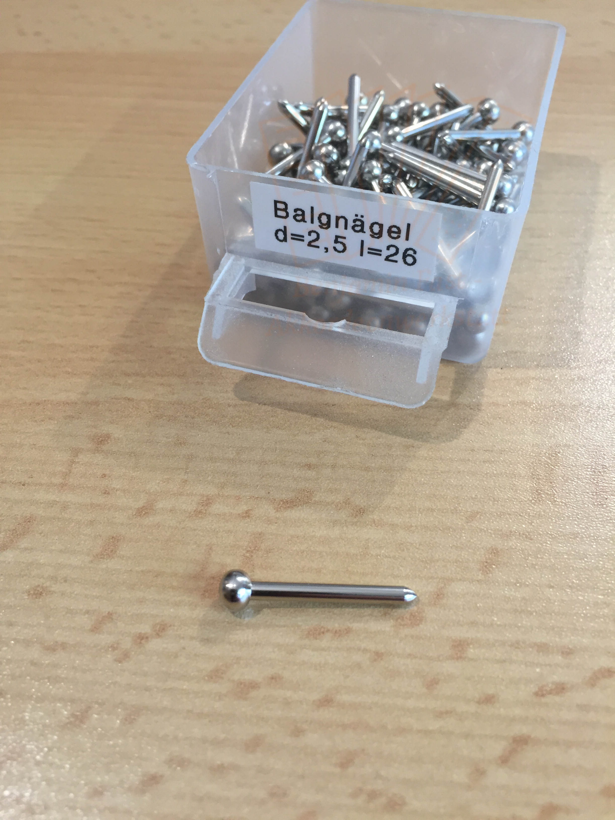 Balgnagel Kugelkopf 2,5x26mm verchromt Balgnagel Kugelkopf 2,5x26mm verchromt