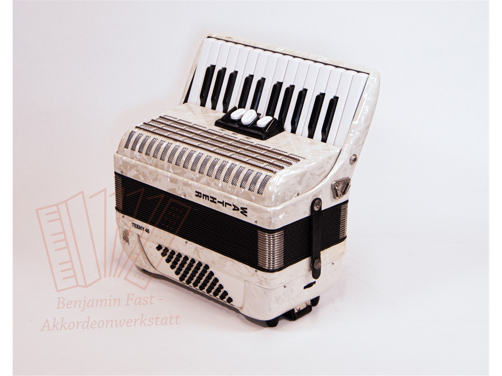Akkordeon Walther Teeny 48 weiß gebraucht Akkordeon Walther Teeny 48 weiß gebraucht