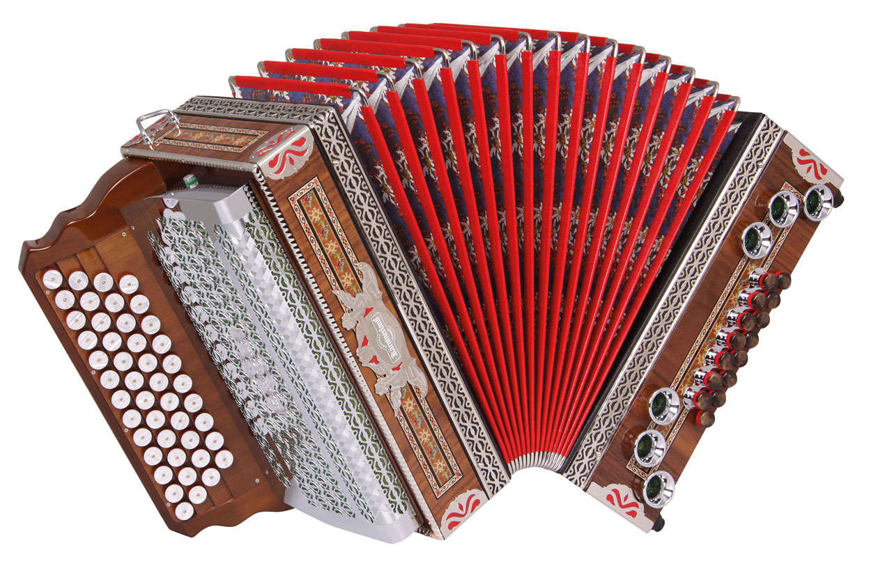 Steirische Harmonika Kärntnerland Edelholz rot C/F/Bb/Eb