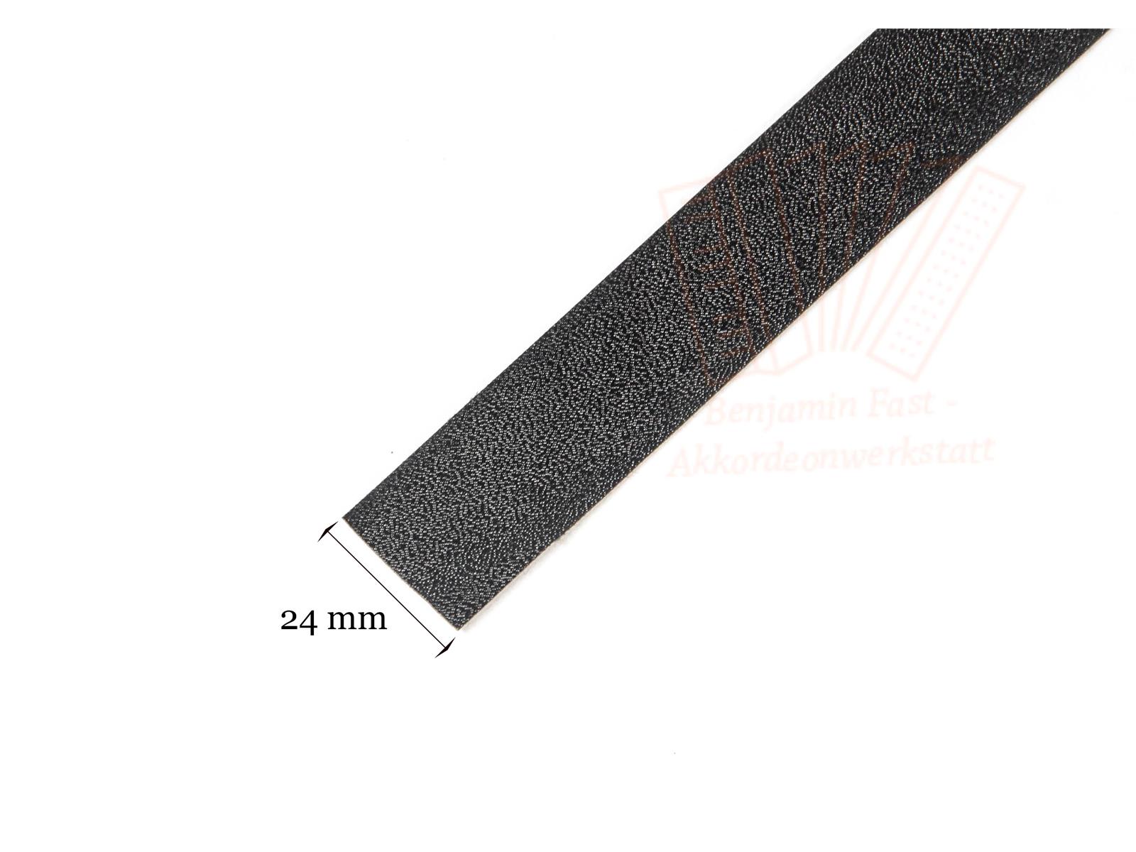 Kalikostreifen schwarz genarbt 24mm Meterware Kalikostreifen schwarz genarbt 24mm Meterware