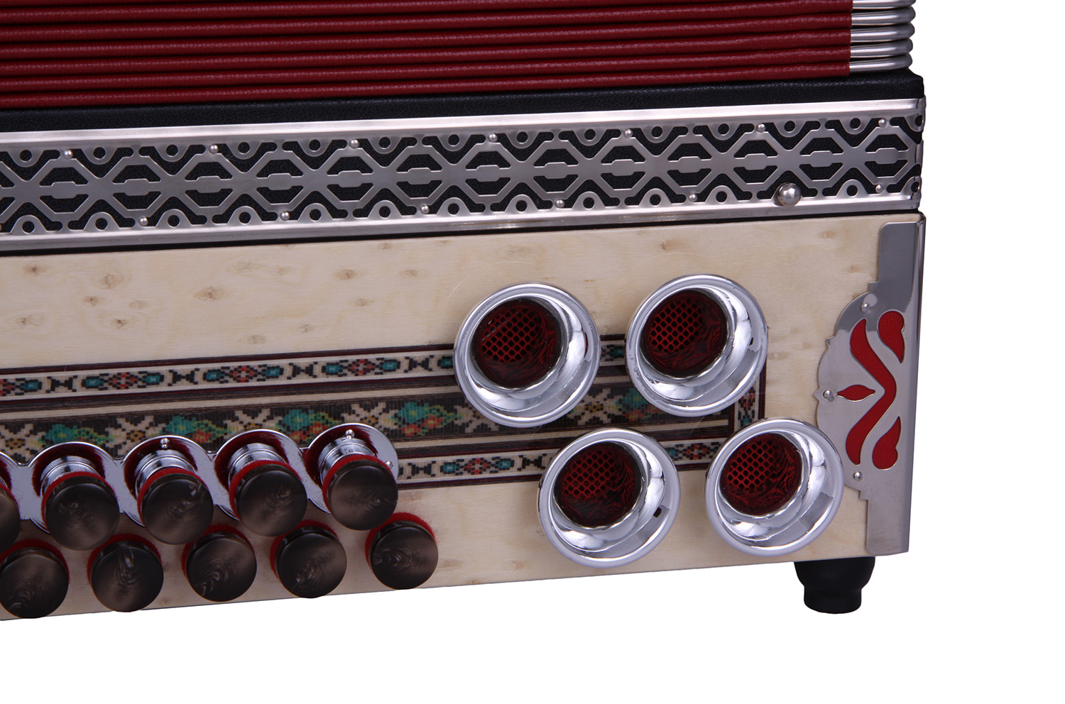 Steirische Harmonika Kärntnerland (Silber) Waldheimat rot C/F/Bb/Eb