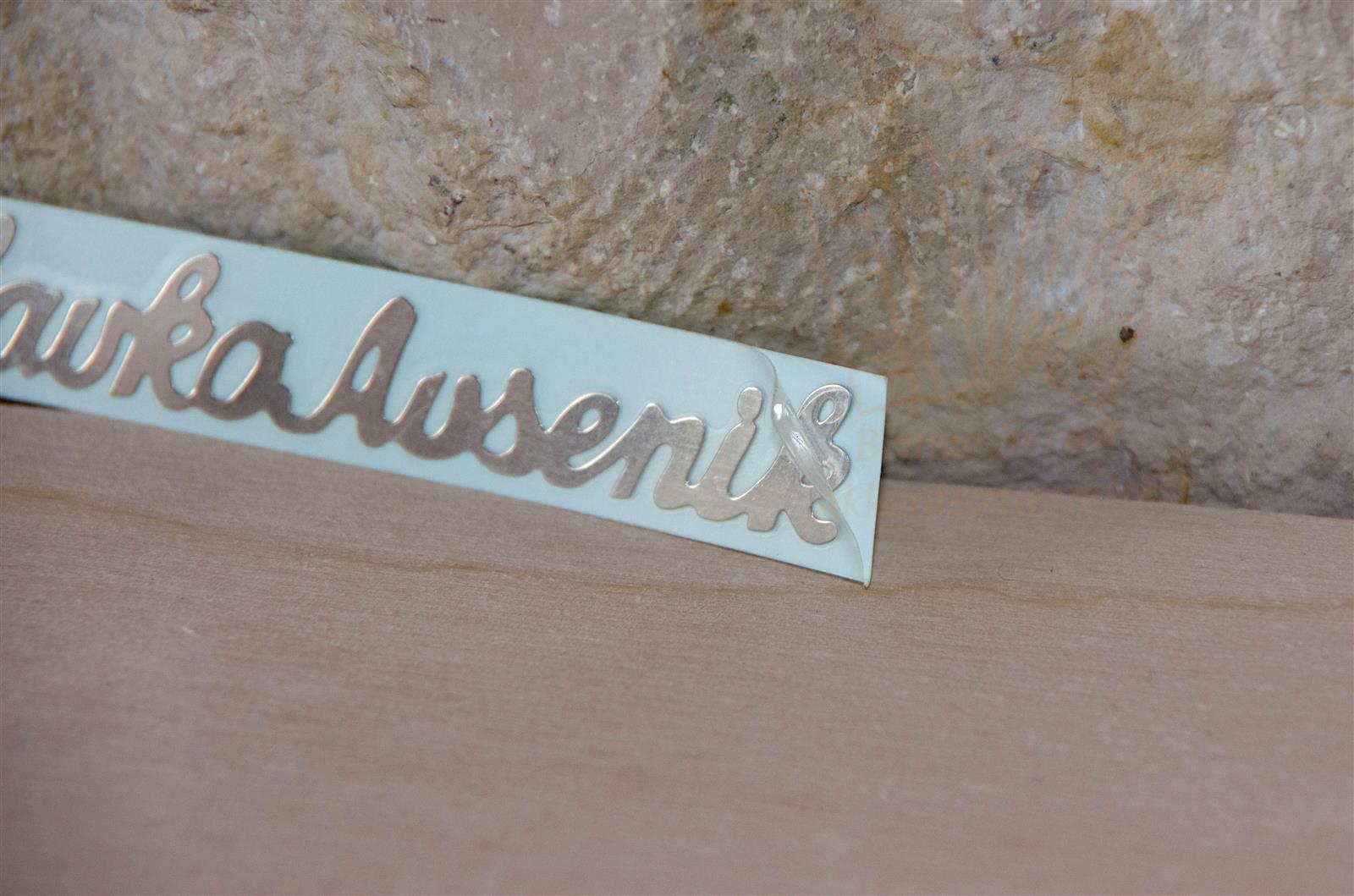 Schriftzug "Slavko Avsenik" metallische Folienschrift