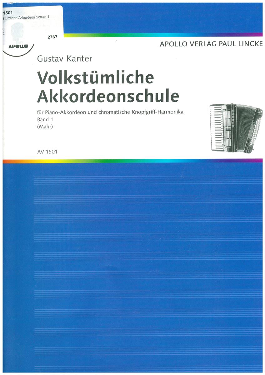 Volkstümliche Akkordeon Schule 1, Kanter - Antiquariat Volkstümliche Akkordeon Schule 1, Kanter - Antiquariat