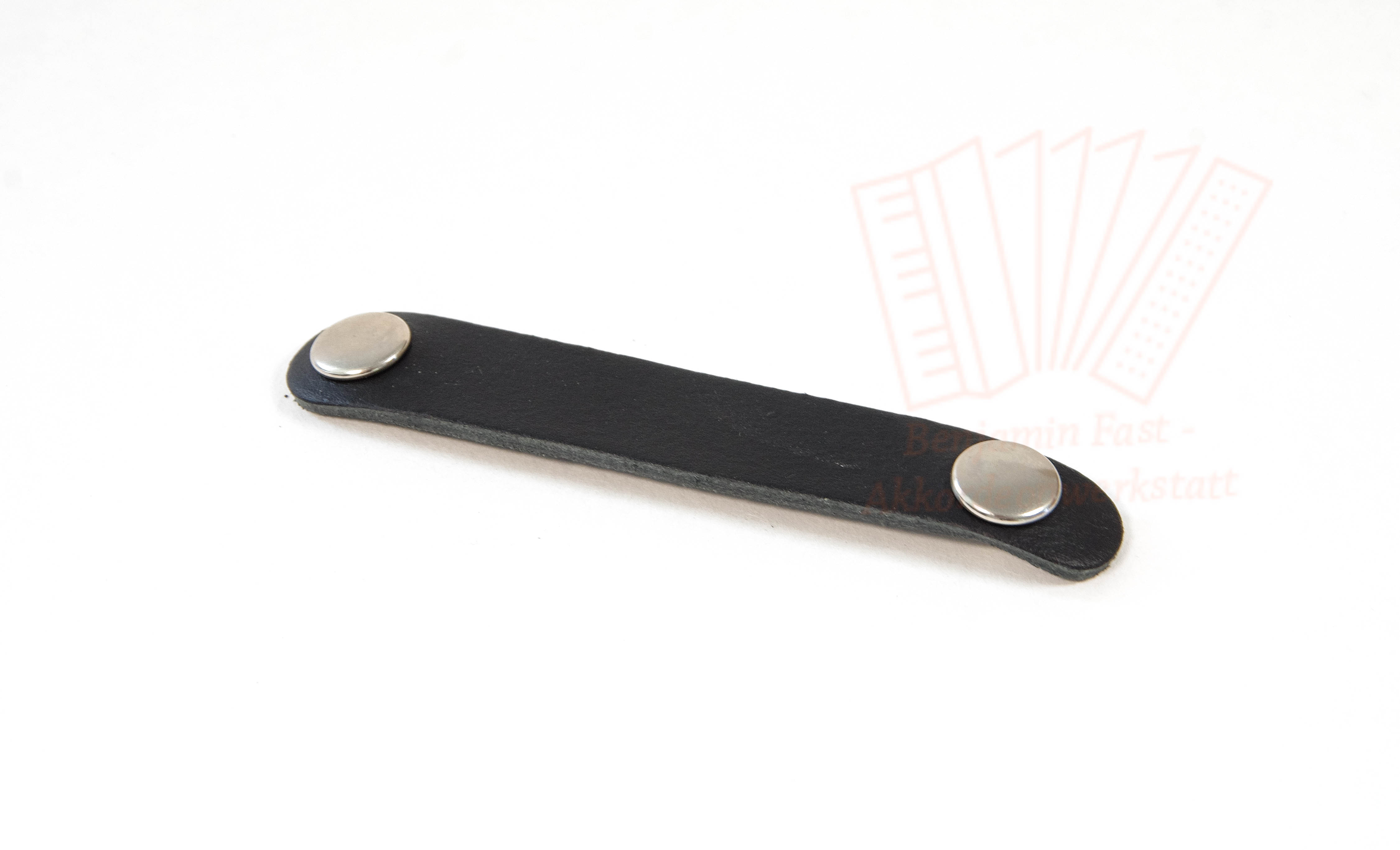 Balgzuhalter Leder Schwarz 2 Druckknöpfe 12,0 cm