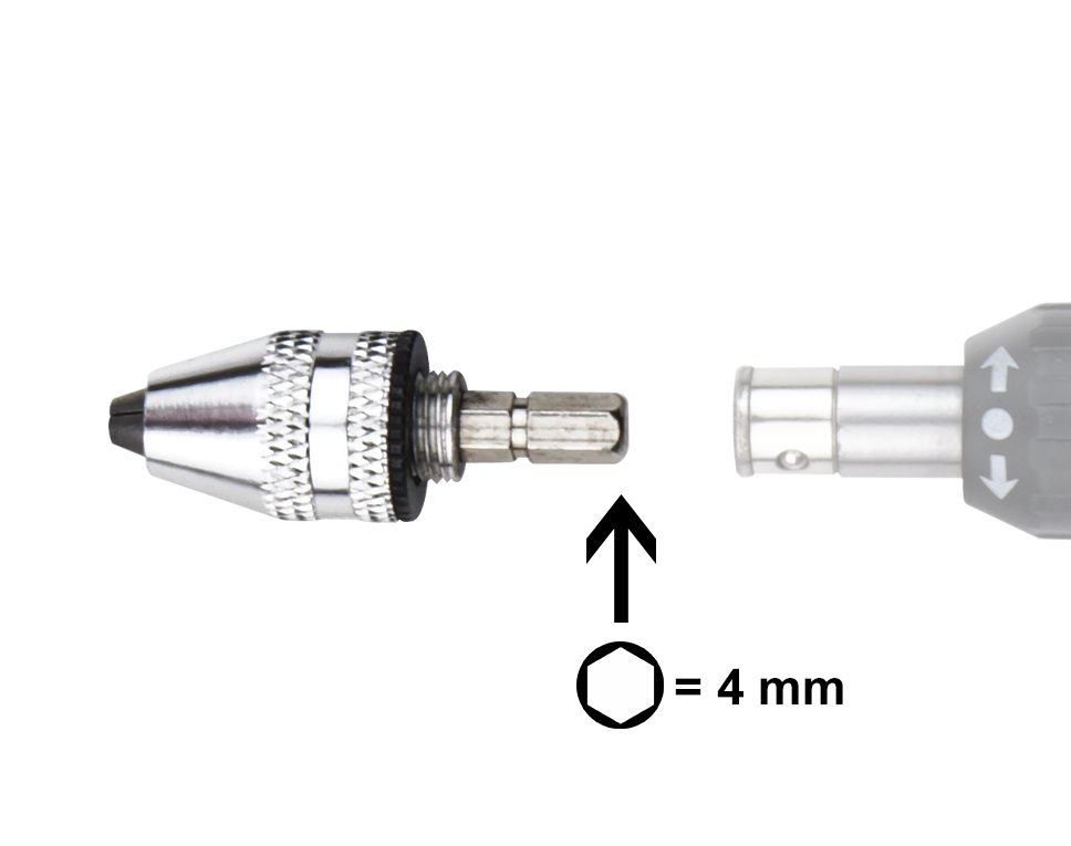 Schnellspannfutter mit 4 mm Sechskant Bit