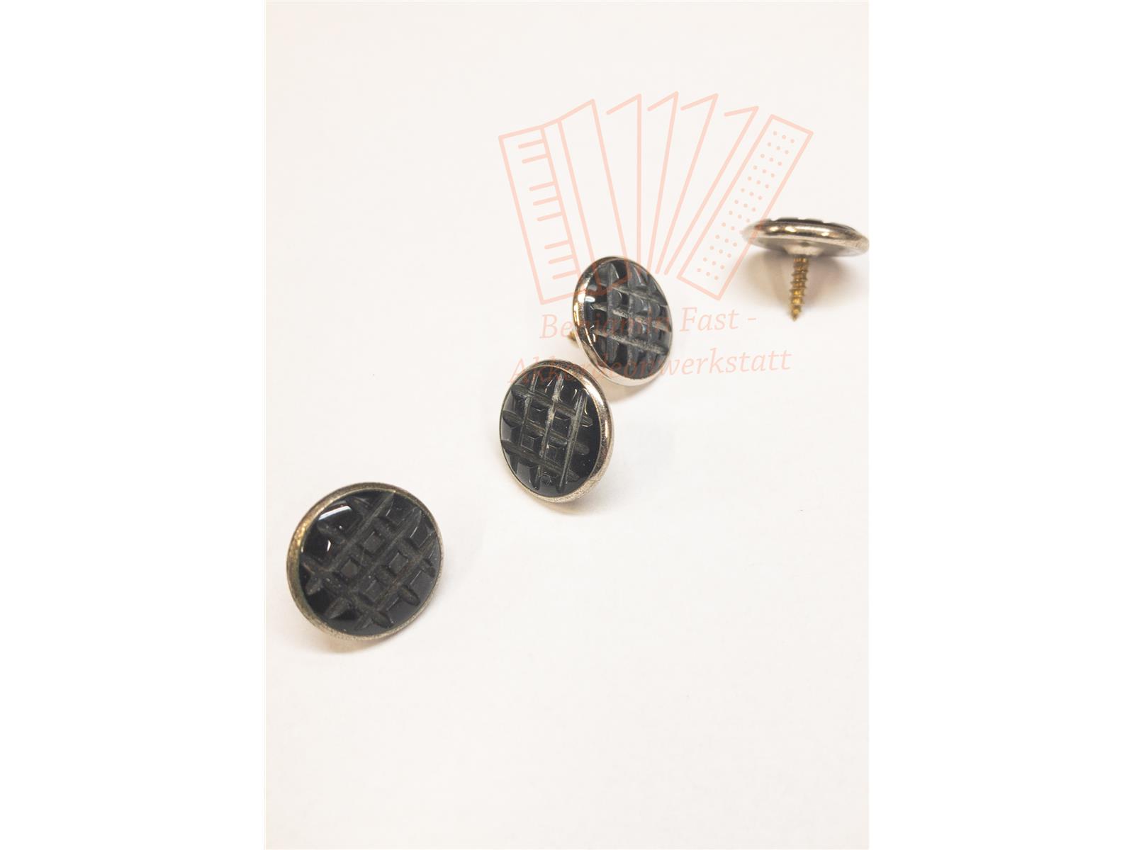 Diskantknopf 14,3 mm Metallring Gewinde schwarz geriffelt gebraucht Diskantknopf 14,3 mm Metallring Gewinde schwarz geriffelt gebraucht