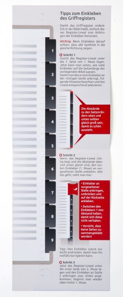 Das Bibel-Griffregister mit Symbolen Das Bibel-Griffregister mit Symbolen