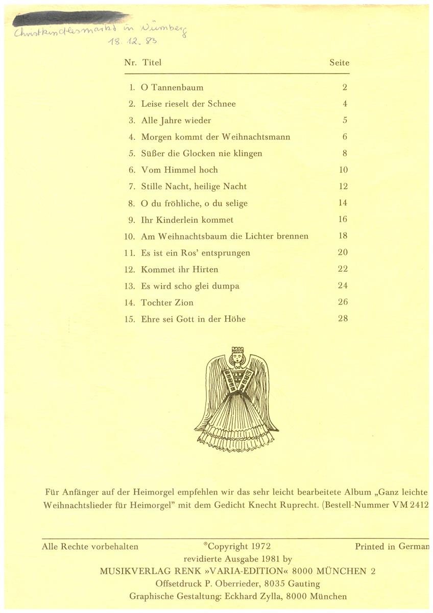 Die schönsten Weihnachtslieder f.Orgel, Burger - Antiquariat Die schönsten Weihnachtslieder f.Orgel, Burger - Antiquariat