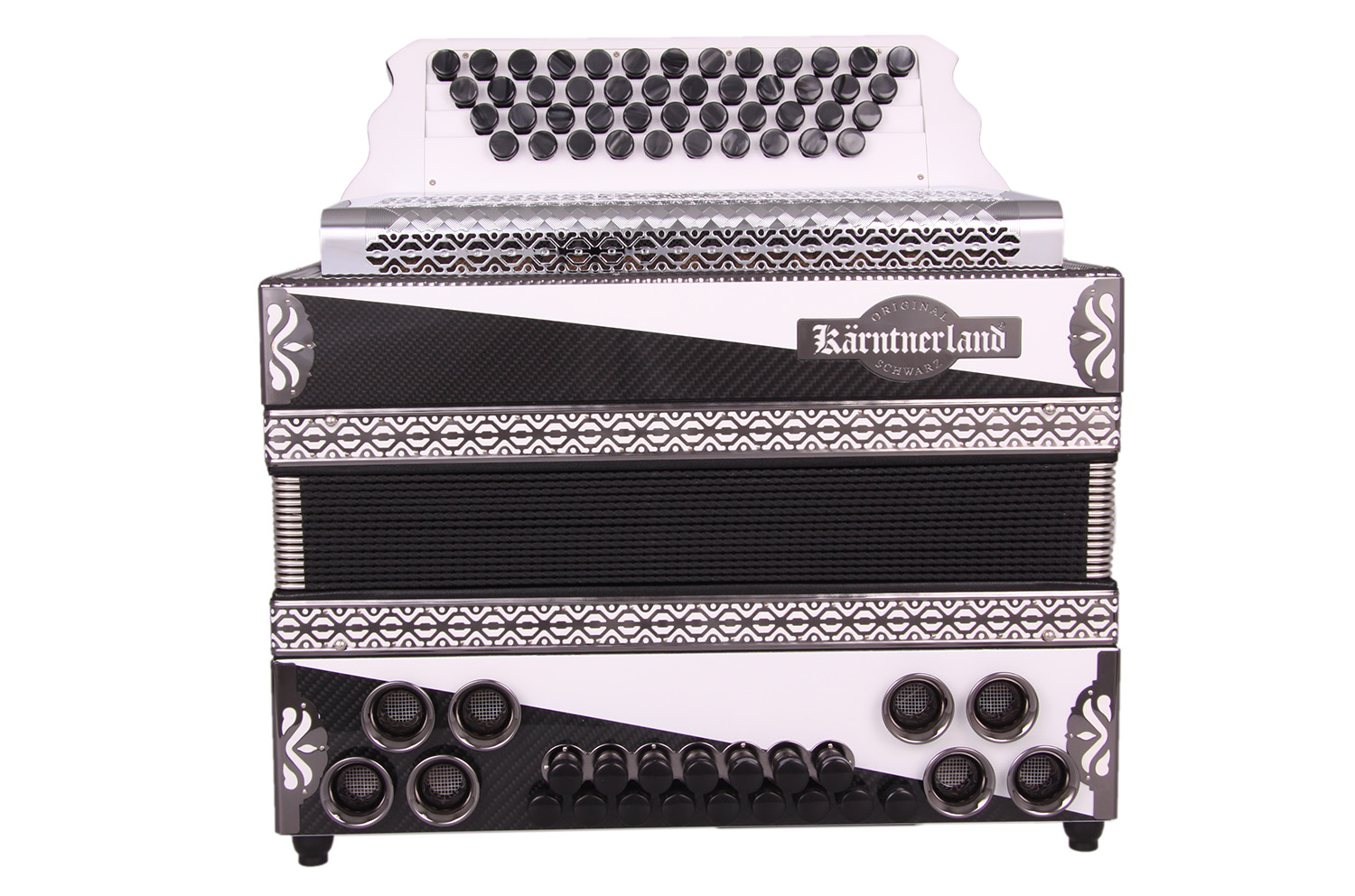 Steirische Harmonika Kärntnerland (Silber) Alpenvision Carbon Weiß C/F/Bb/Eb