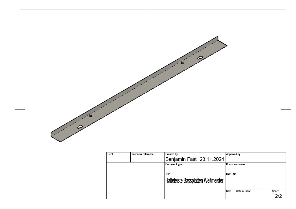 Halteleiste Bassplatten Weltmeister 28,5x16 gebraucht