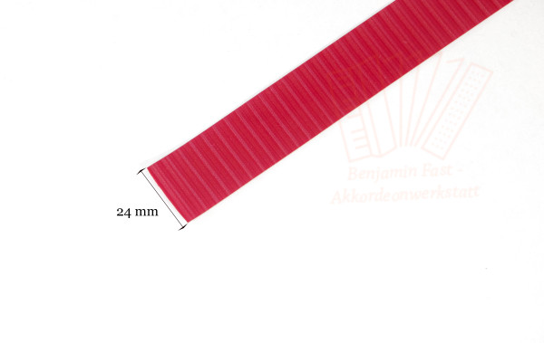 Kalikostreifen rot schraffiert 24mm Meterware