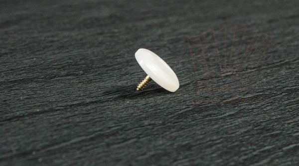 Diskantknopf mit Gewinde 17mm weiß-perlmutt